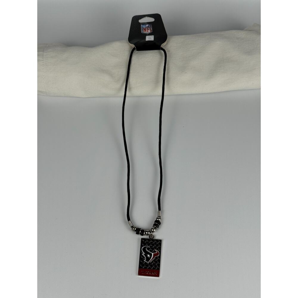Houston Texans Diamond Plate Beaded Cord Necklace NFL Football Team Logo NEW